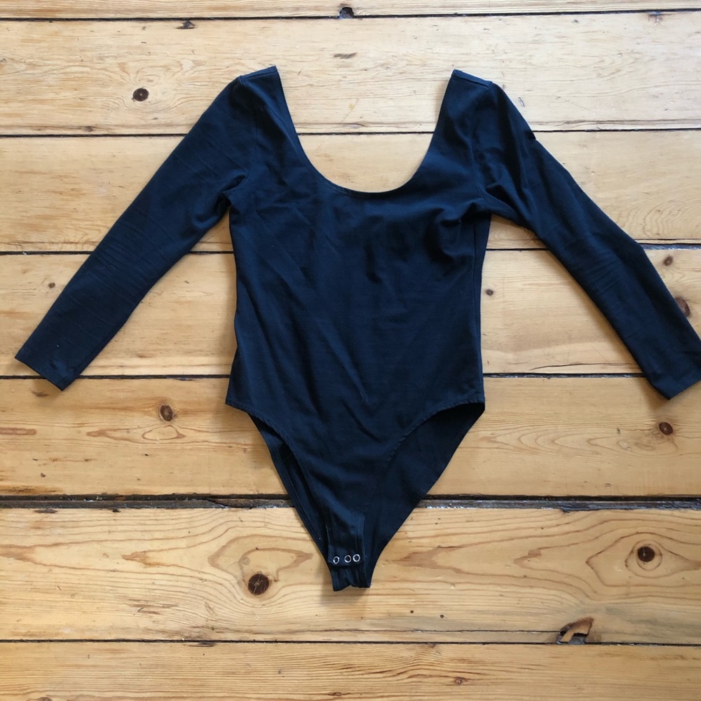 Black Topshop Scoop Low Back bodysuit